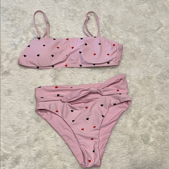 Pink Heart Pattern Kids Swim Set - Picture 1 of 7
